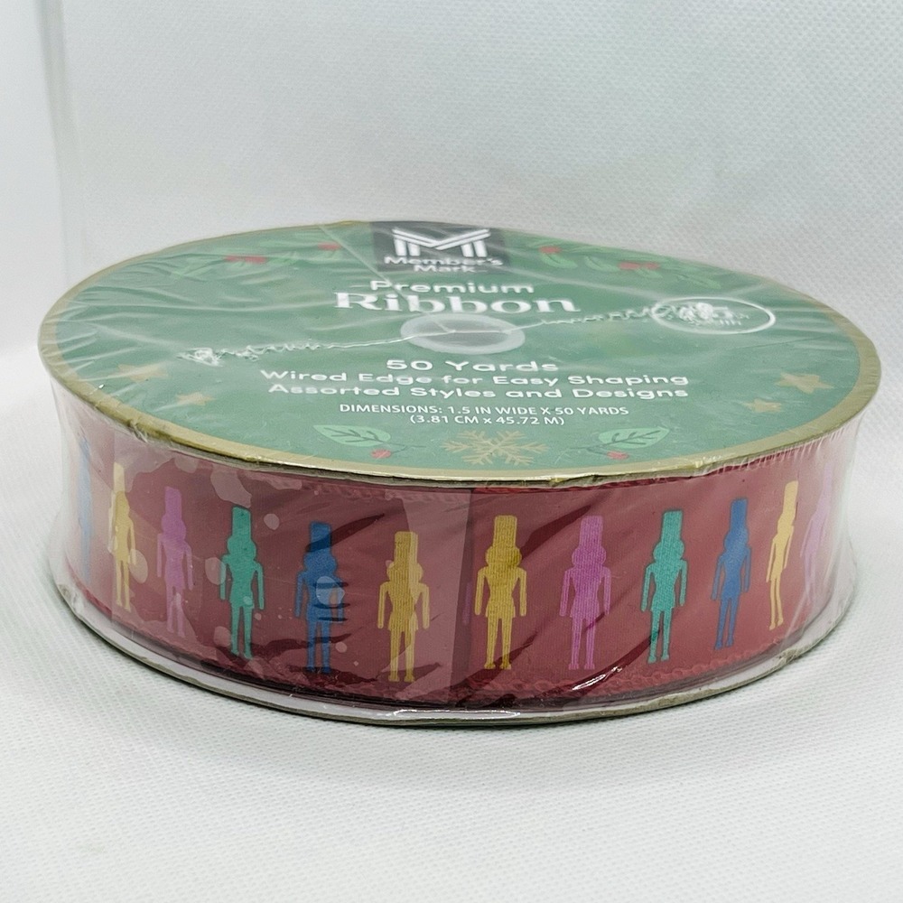 Member's‎ Mark Sam's Club Nutcracker Christmas Premium Wired Ribbon 1.5" -50 Yds